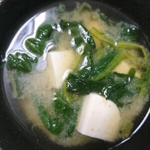 冷凍小松菜で簡単味噌汁